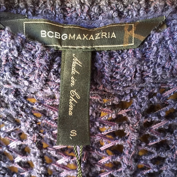 BCBGMaxAzria Short Sleeve Open Stitch Sweater Top - Picture 3 of 5